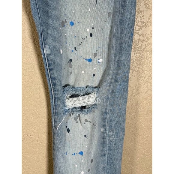 ❌SOLD❌Purple Brand Men's Slim Fit jeans Paint Splatter Distressed Style P001 - Picture 4 of 14